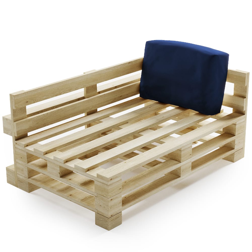 Coussin palette déhoussable imperméable angle 60 x 40 cm bleu - Maisons du Monde