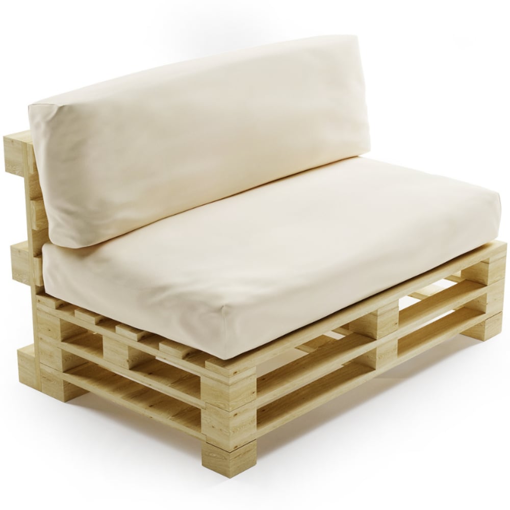 Coussins palette déhoussable imperméable lot beige
