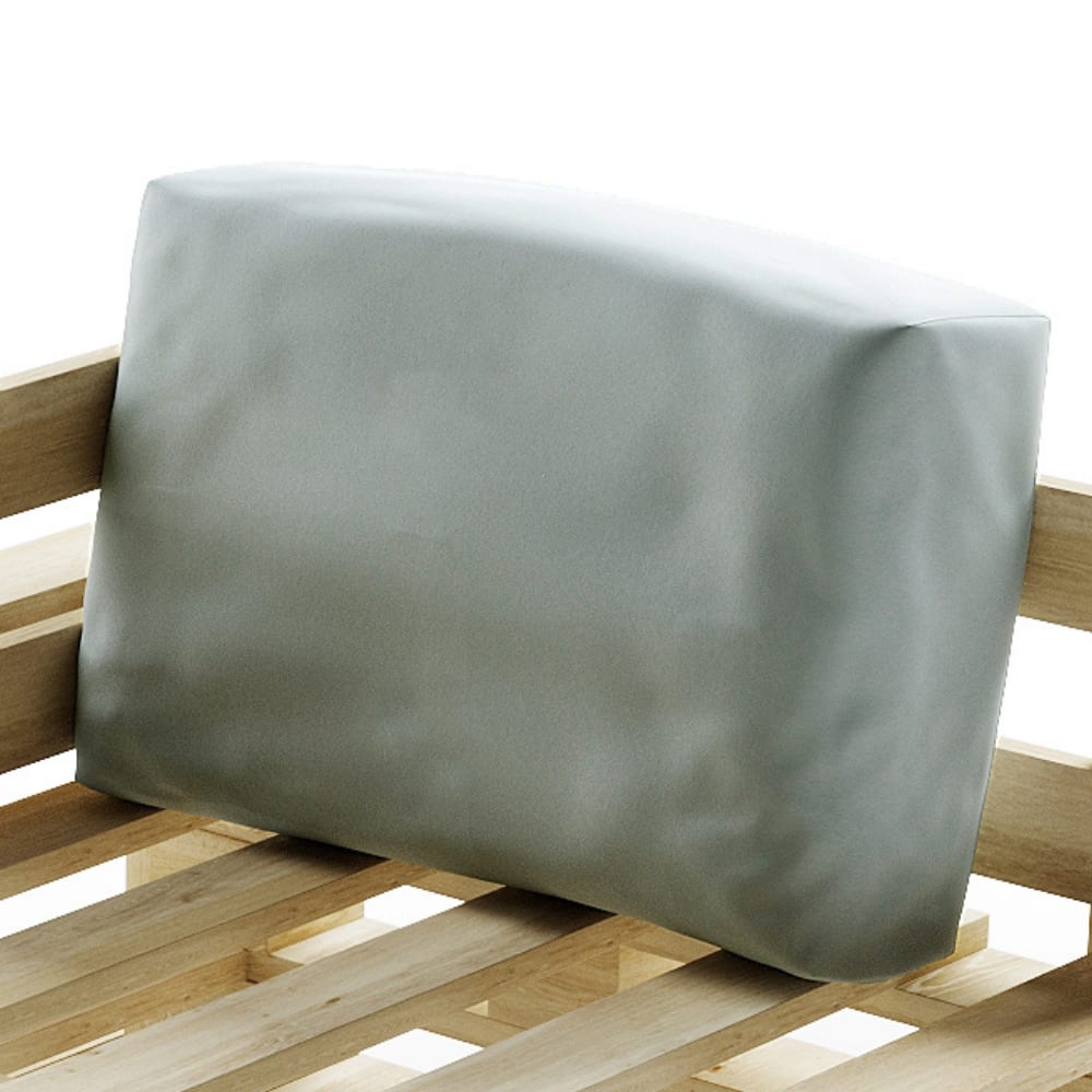 Coussin palette déhoussable imperméable angle 60 x 40 cm gris clair
