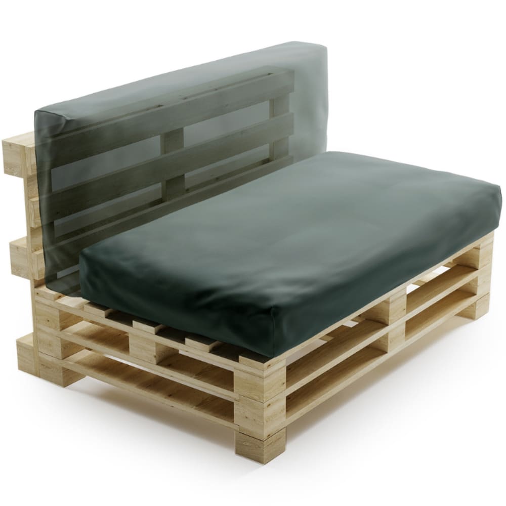 Coussin palette déhoussable imperméable 120 x 60 cm gris foncé