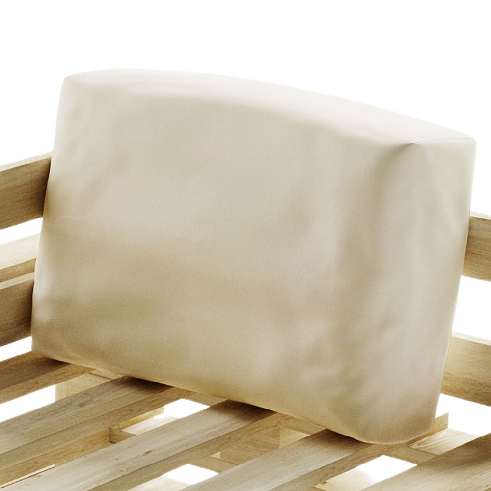 Coussin palette déhoussable imperméable angle 60 x 40 cm beige