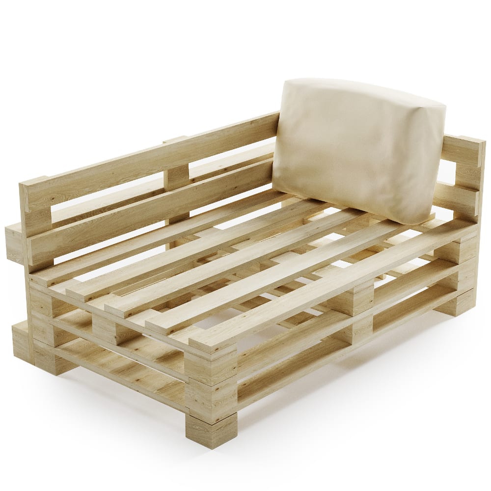 Coussin palette déhoussable imperméable angle 60 x 40 cm beige - Maisons du Monde