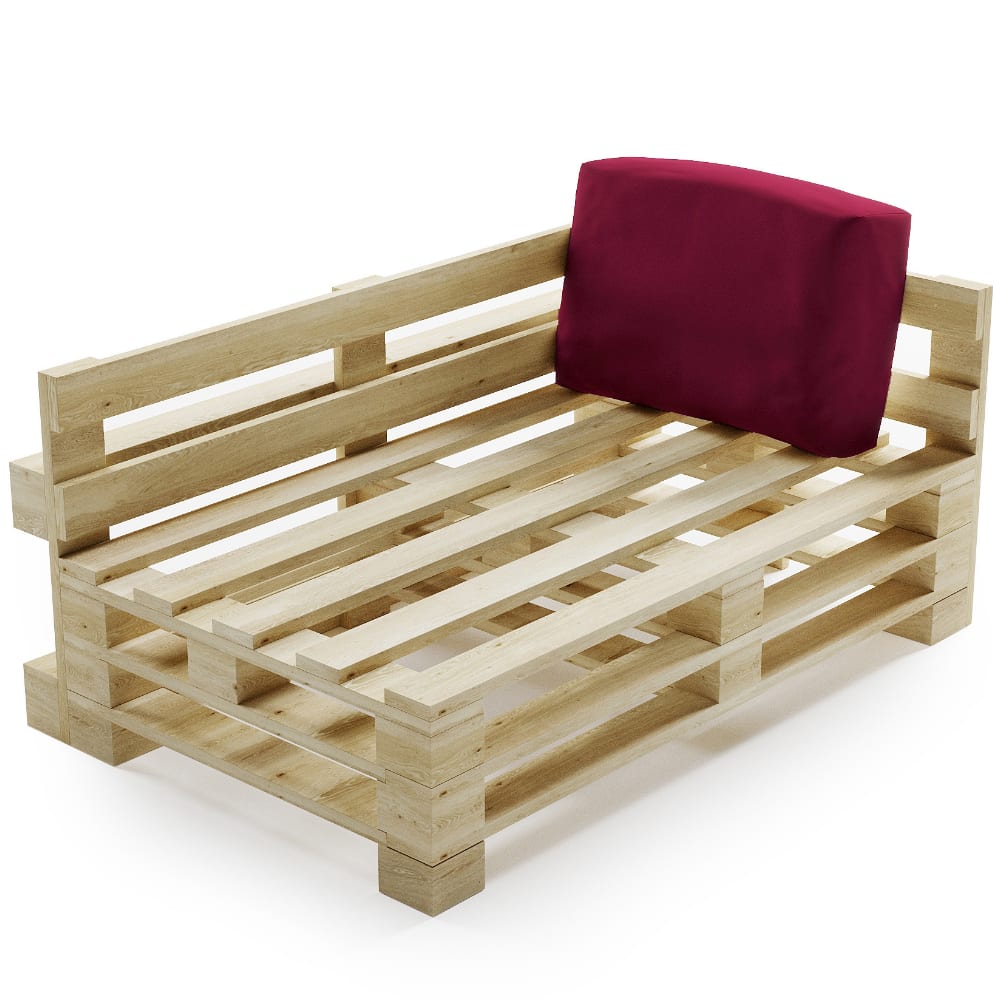 Coussin palette déhoussable imperméable angle 60 x 40 cm rouge - Maisons du Monde