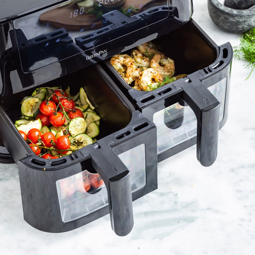 Airfryer 2 paniers noir en inox - Maisons du Monde