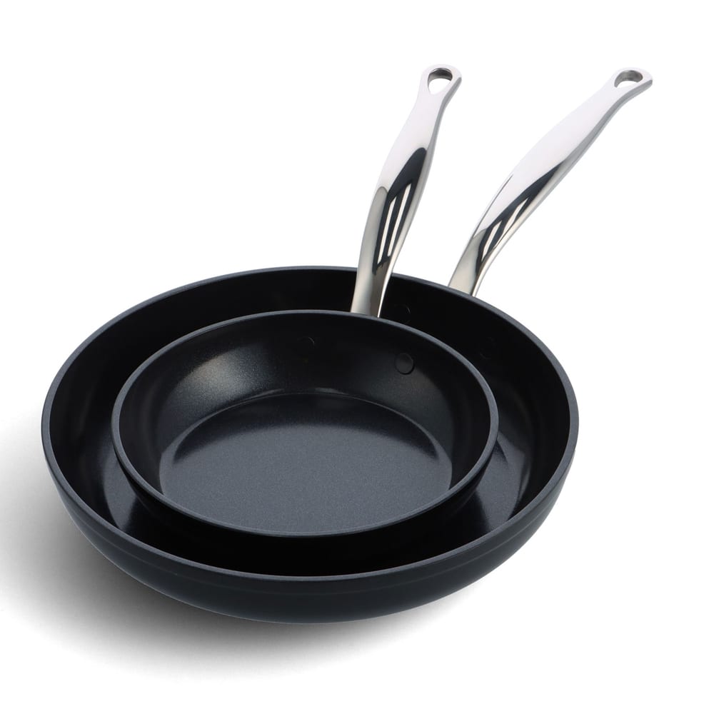 Set de 2 poêles 20 /28 cm aluminium forgé revêtement céramique -  noir