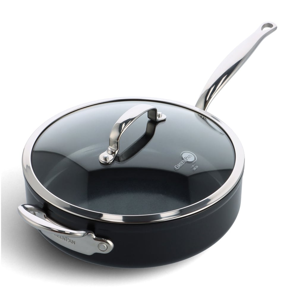 Sauteuse Barcelona pro 28 cm et son couvercle noir en céramique