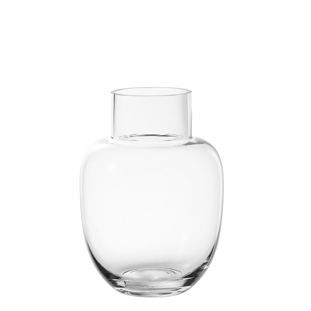 Sia Deco Dekorativer runder vase aus glas H25, Transparent style modern Transparent