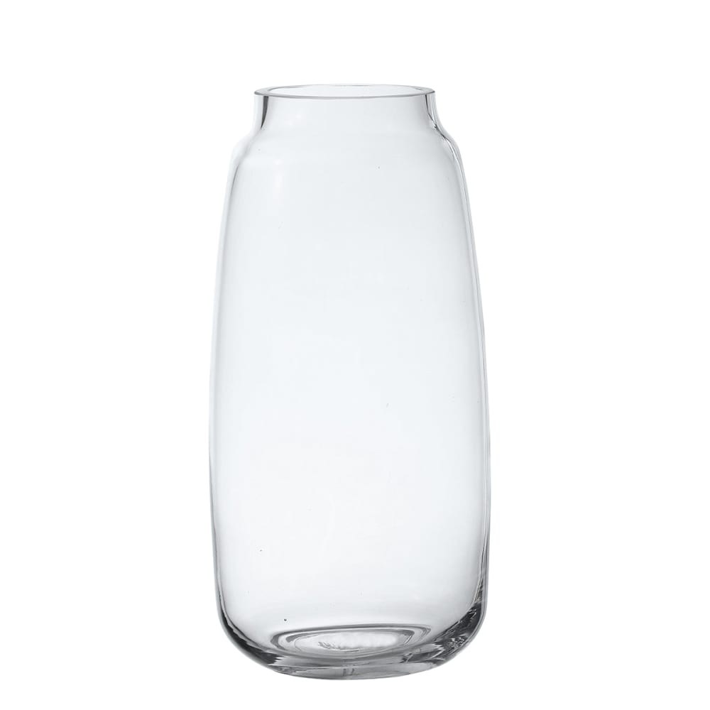 Vase décoratif allongé en verre transparent H32