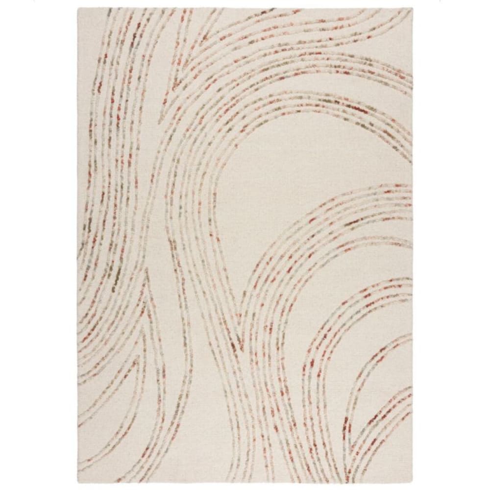 Flair Rugs Tapis original en laine beige lignes orange