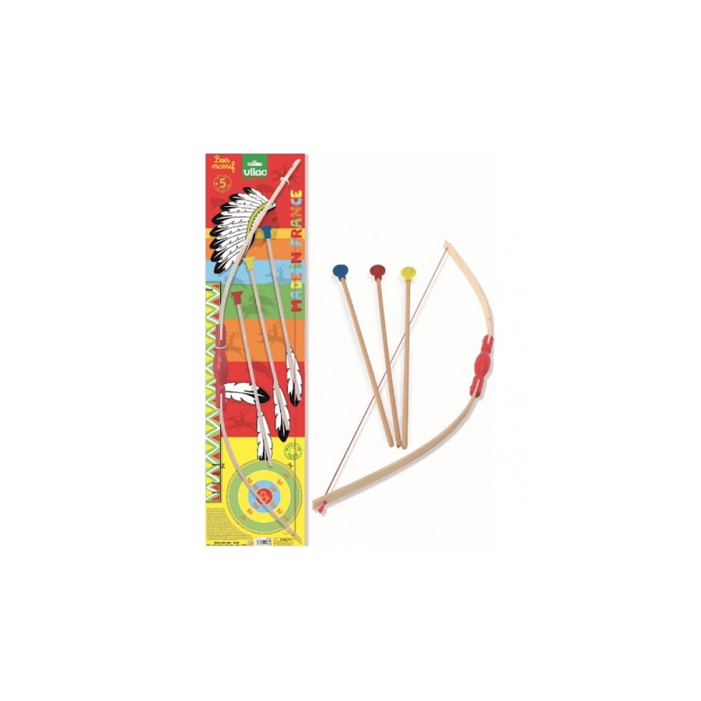 Vilac Arc et flèches en bois style contemporain Jaune Bois - 3x1x21cm