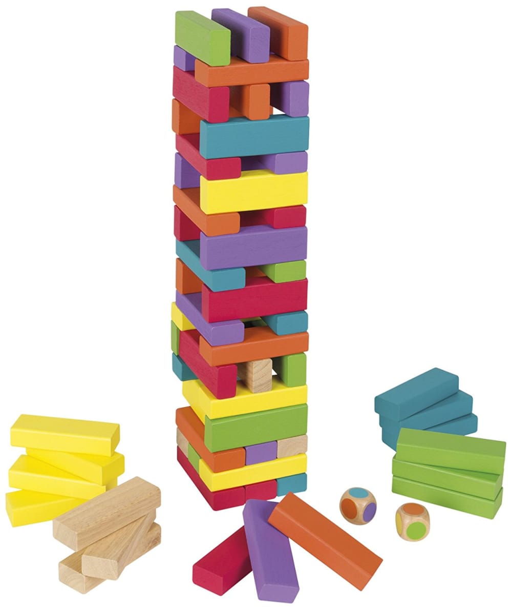 Jeu d'équilibre en bois coloré