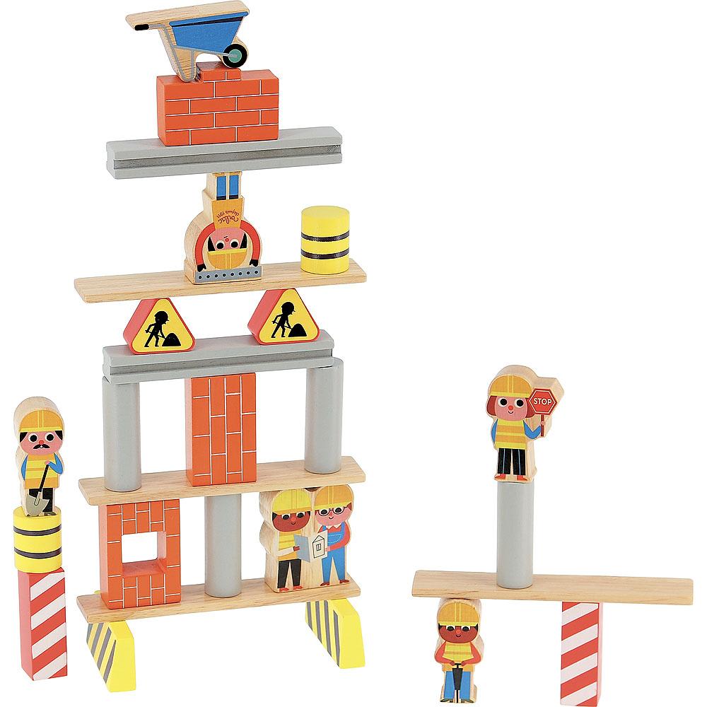 Vilac Jeu d'équilibre en bois chantier Orange Bois - 25x3x22cm