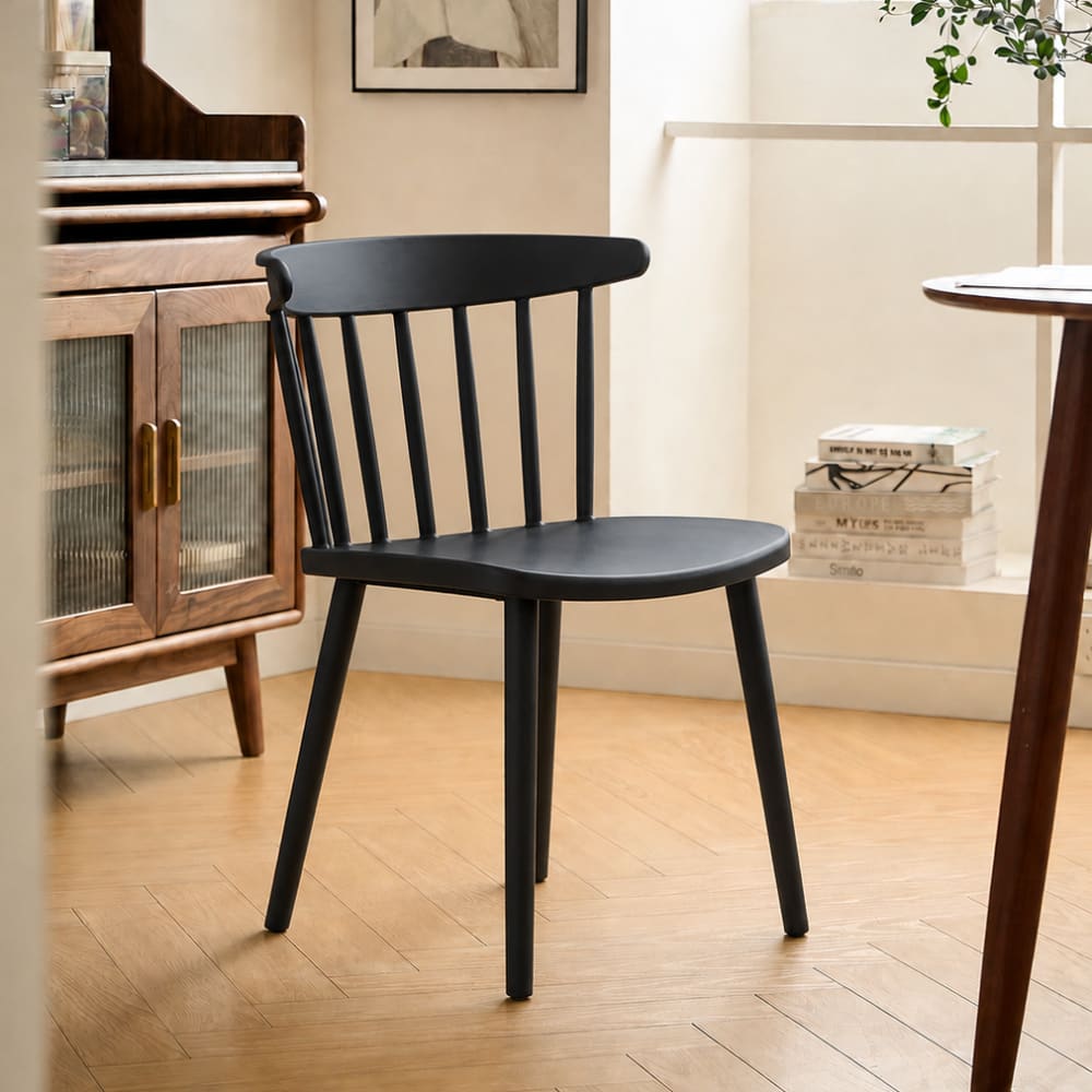 Nordlys Esszimmerstühle (4er Set) aus Polypropylen Schwarz style modern Schwarz Harz