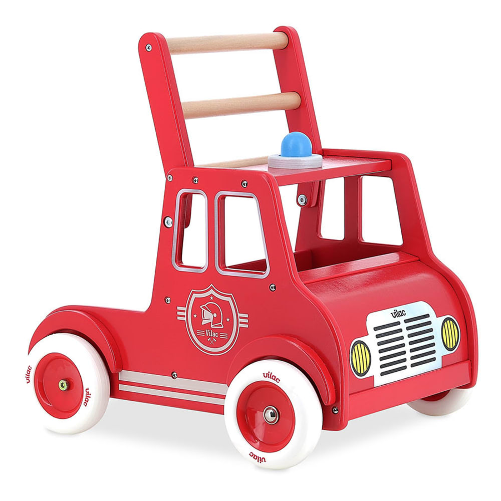 Vilac Lauflernwagen Feuerwehrauto ROT HOLZ Kinder