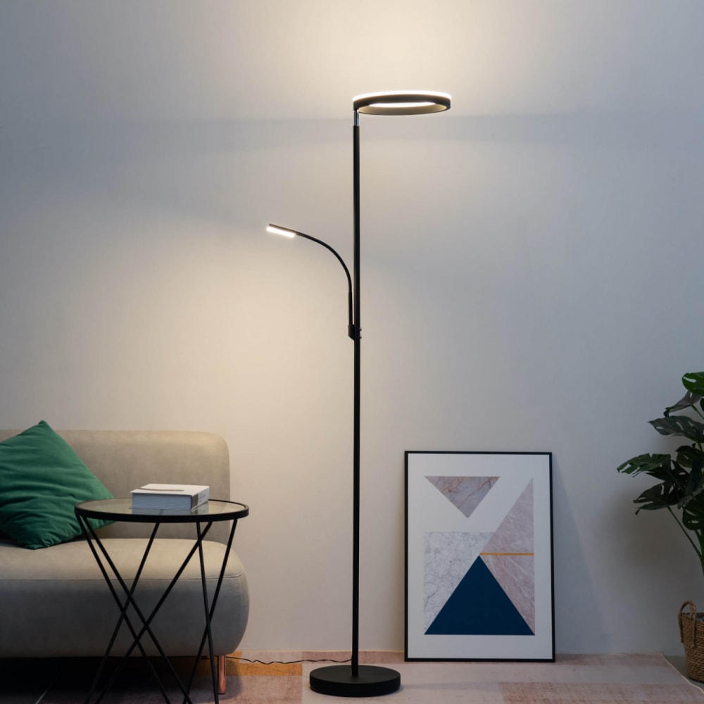 Lampadaire en métal et aluminium noir 180 cm — vue 3