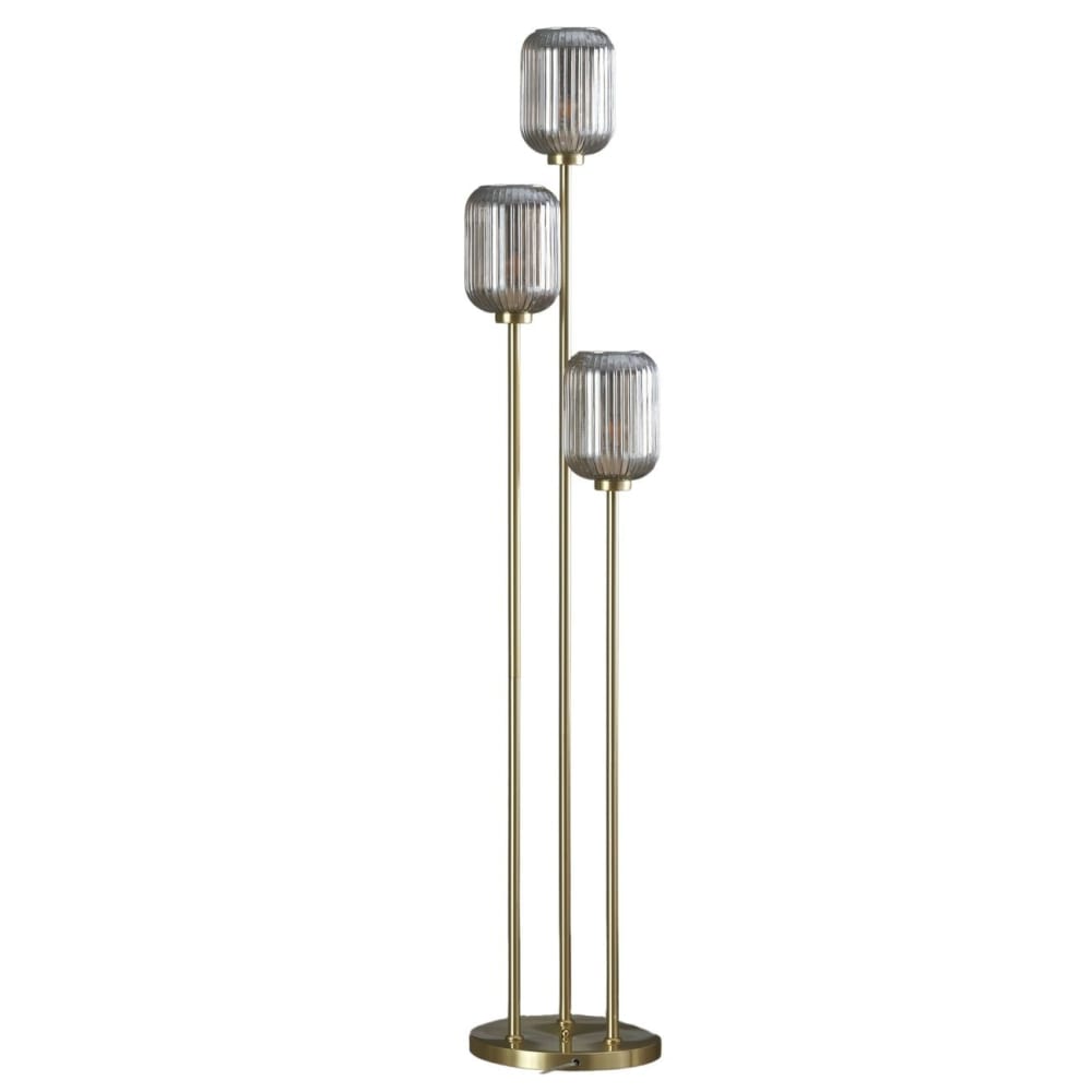 Lampadaire en verre doré / laiton 160 cm