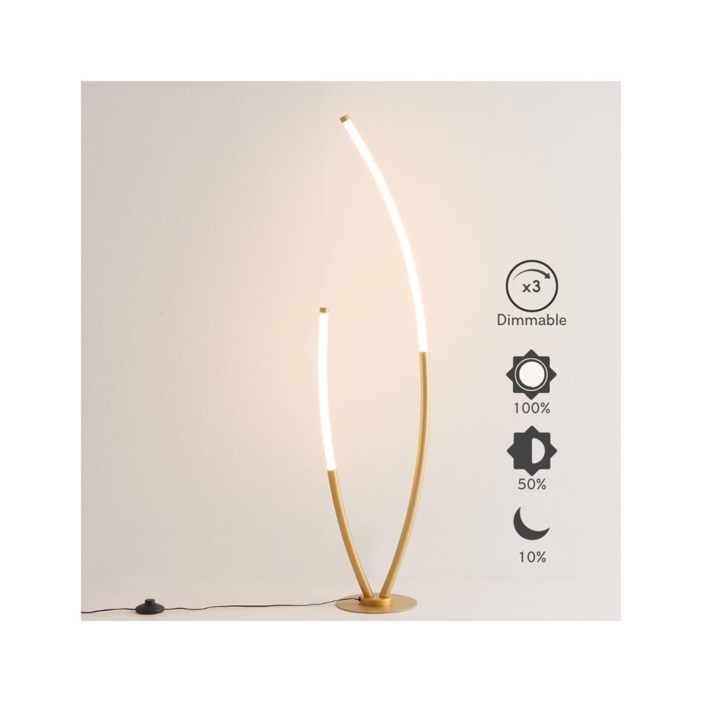 Lampadaire en aluminium, fer et pvc doré / laiton 120 cm — vue 4