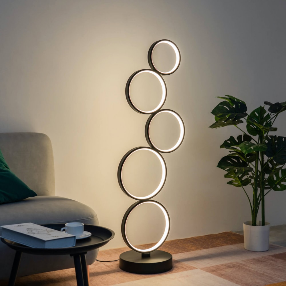 Lampadaire en métal et acrylique noir 130 cm — vue 3