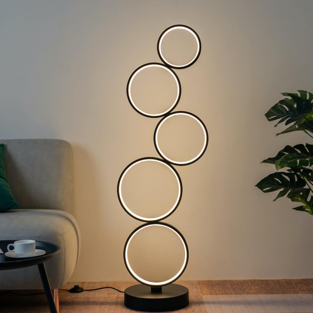 Lampadaire en métal et acrylique noir 130 cm — vue 4