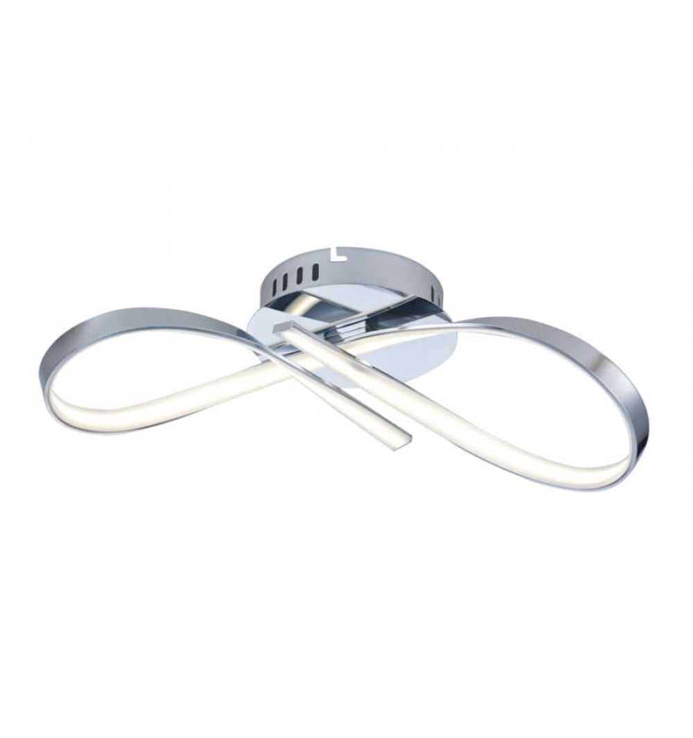 Kosilum Deckenleuchte aus Metall und PVC 45 cm, Silber/Chrom Silber Metall