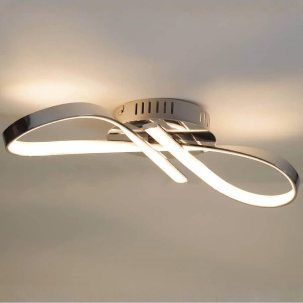 Plafonnier en métal et pvc argenté / chromé 45 cm — vue 3