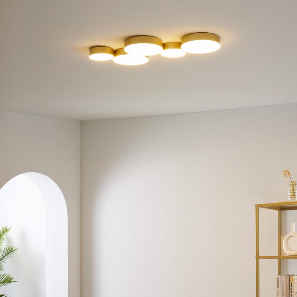 Plafonnier en métal et pvc doré 53 cm — vue 3