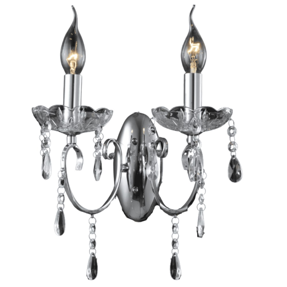 Applique en verre argenté / chromé 28 cm