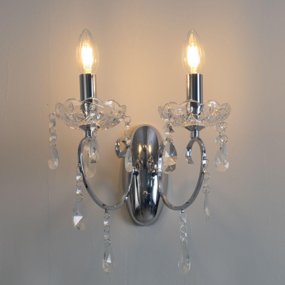 Applique en verre argenté / chromé 28 cm — vue 3
