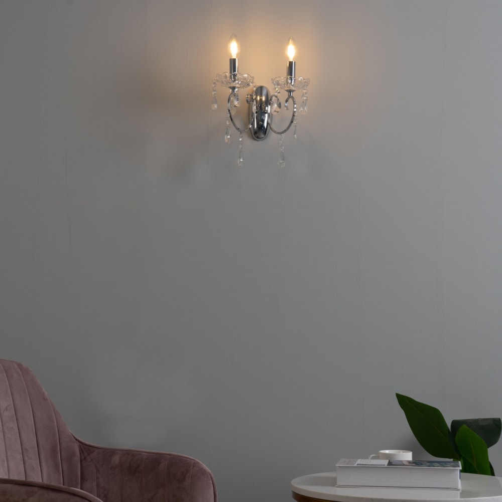 Applique en verre argenté / chromé 28 cm — vue 4