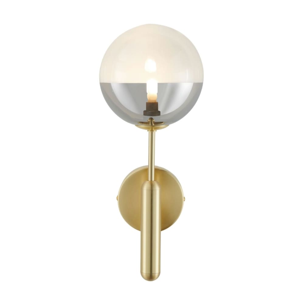 Kosilum Wandleuchte aus Metall und Glas 33 cm, Gold / Messing Gold Glas