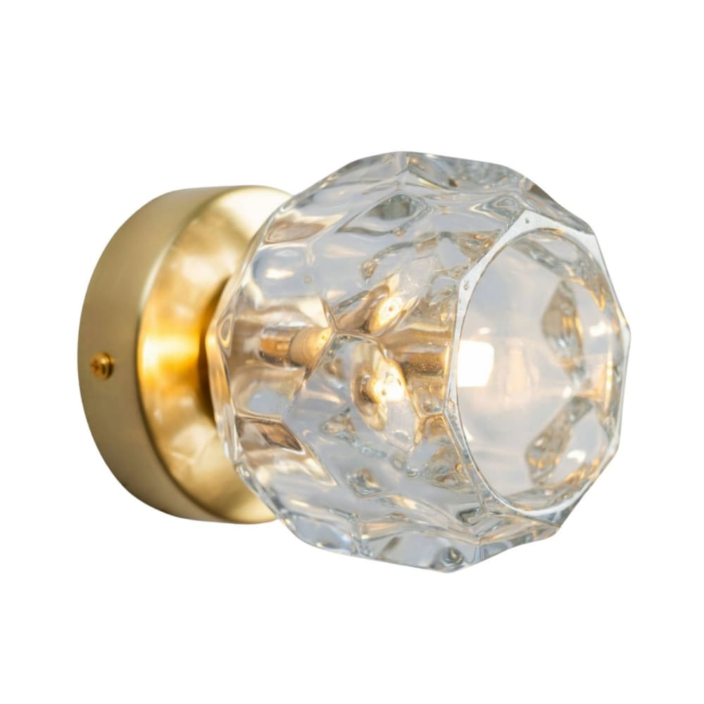Applique en verre Doré / Laiton 11 cm