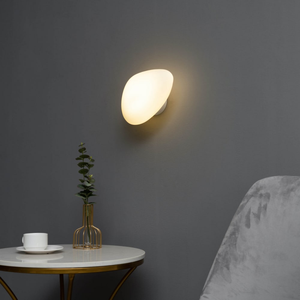 Applique en verre blanc 25 cm - Maisons du Monde