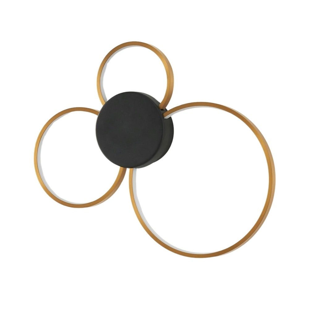 Kosilum Wandleuchte aus Stahl, Aluminium und Silizium 47 cm, Schwarz und gold - Metall