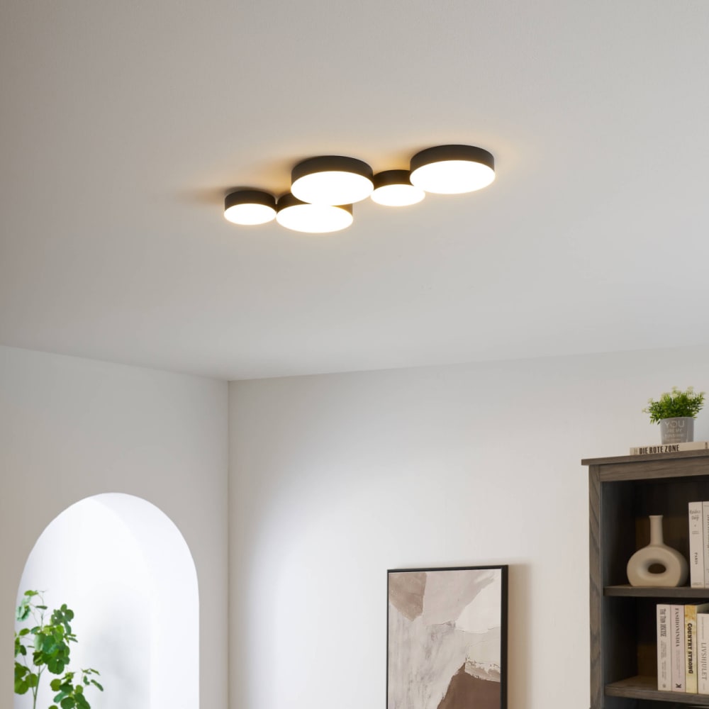 Plafonnier en métal et pvc noir 53 cm — vue 4
