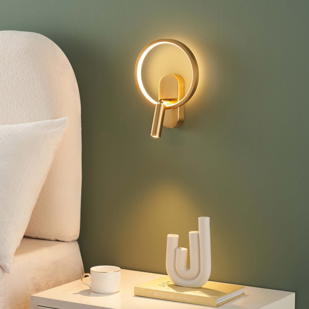 Applique en acier, aluminium et silicone doré / laiton 25 cm - Maisons du Monde