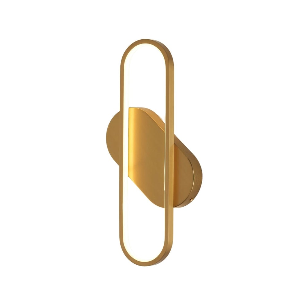Kosilum Wandleuchte aus Stahl, Aluminium und Silizium 40 cm, Gold / Messing Gold Metall