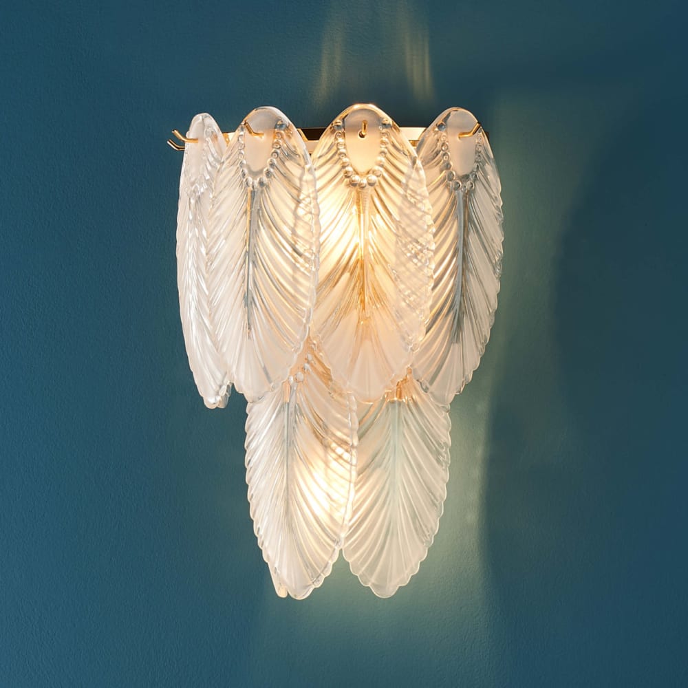 Applique en verre transparent et doré 34 cm — vue 3