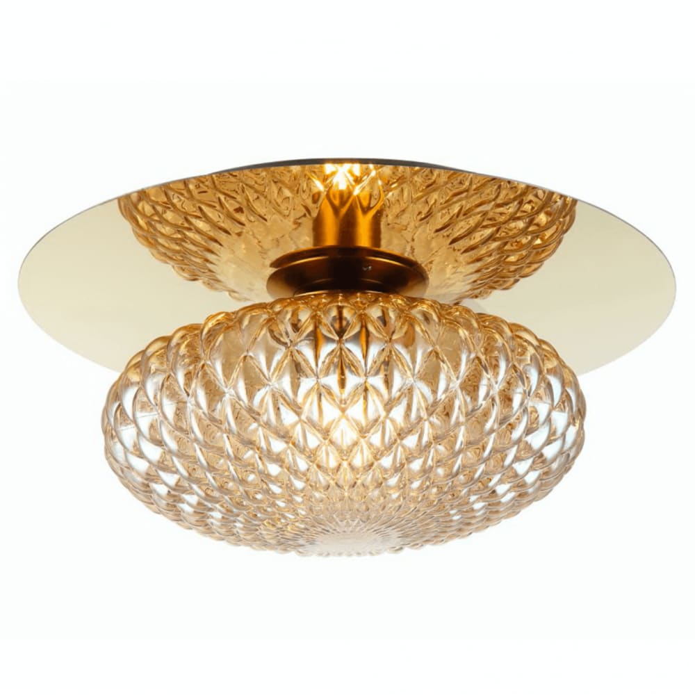 Applique en verre Ambré et doré 40 cm