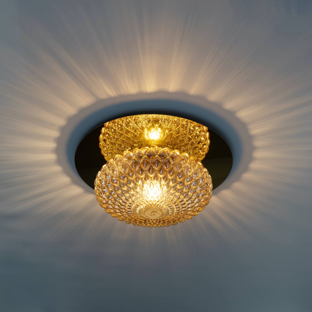 Applique en verre ambré et doré 40 cm — vue 3
