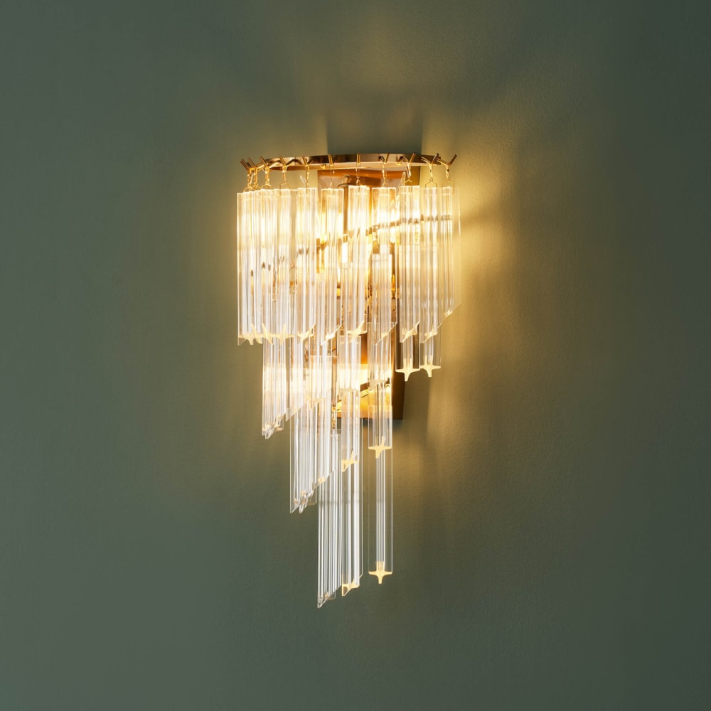 Applique en verre transparent et doré 52 cm — vue 4