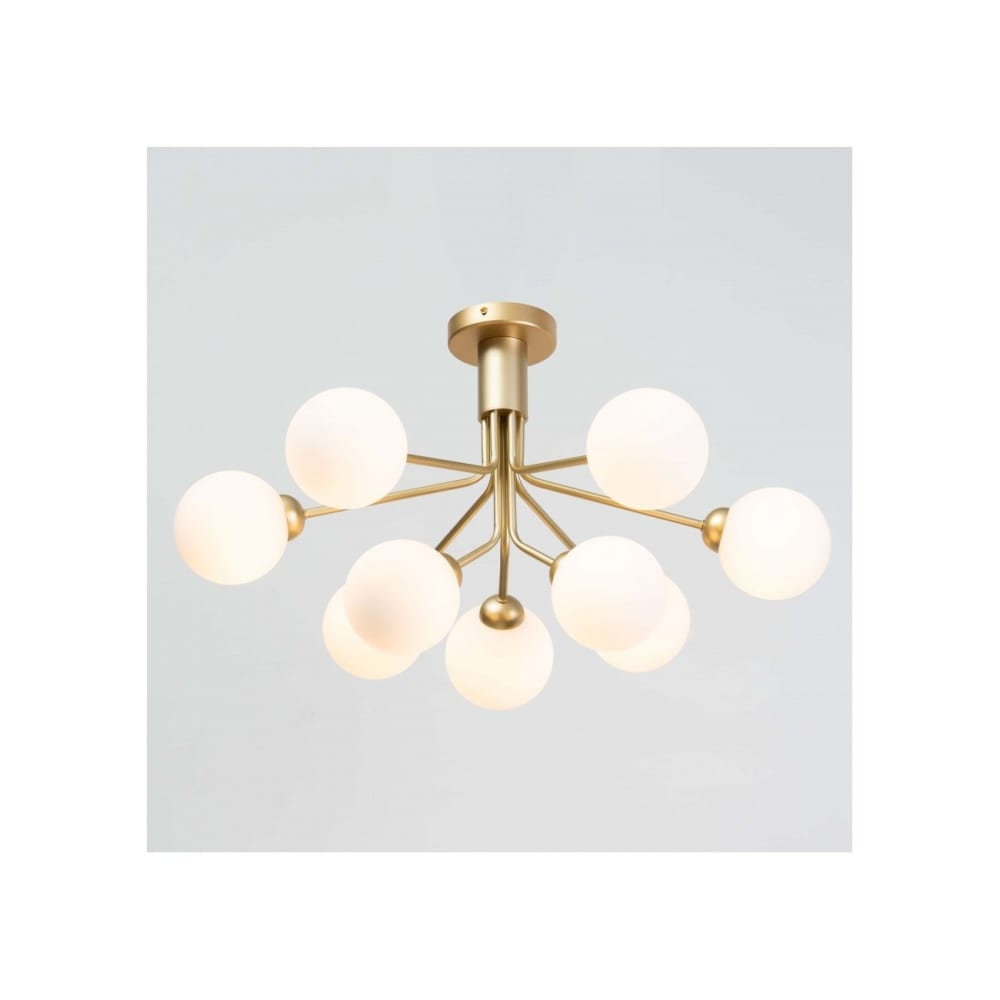Lustre en verre blanc et doré 72 cm — vue 4