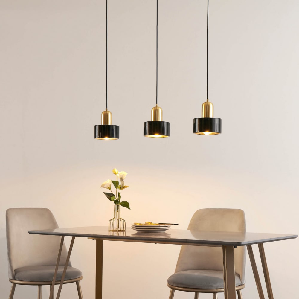 Suspension en métal et marbre noir et doré 15 cm — vue 4