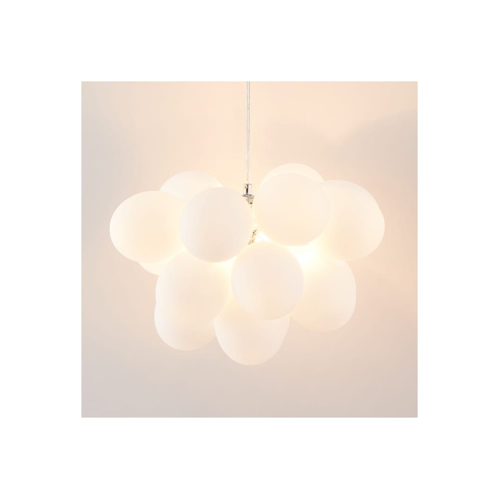 Suspension en verre blanc et argenté 40 cm — vue 4