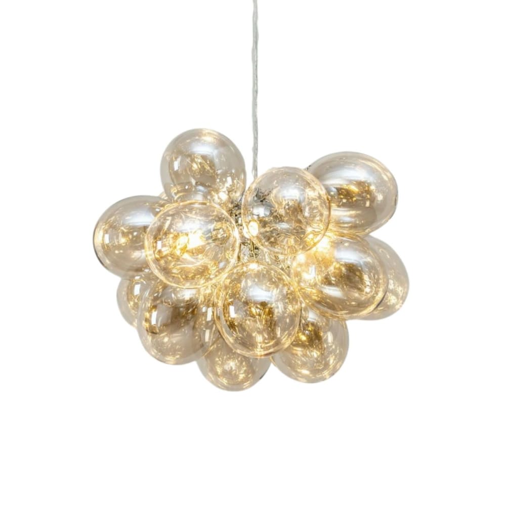 Suspension en verre Ambré et chromé 40 cm