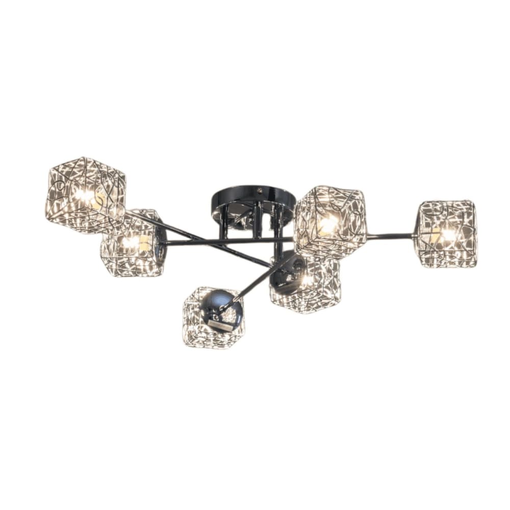 Plafonnier en métal et aluminium Argenté / Chromé 55 cm