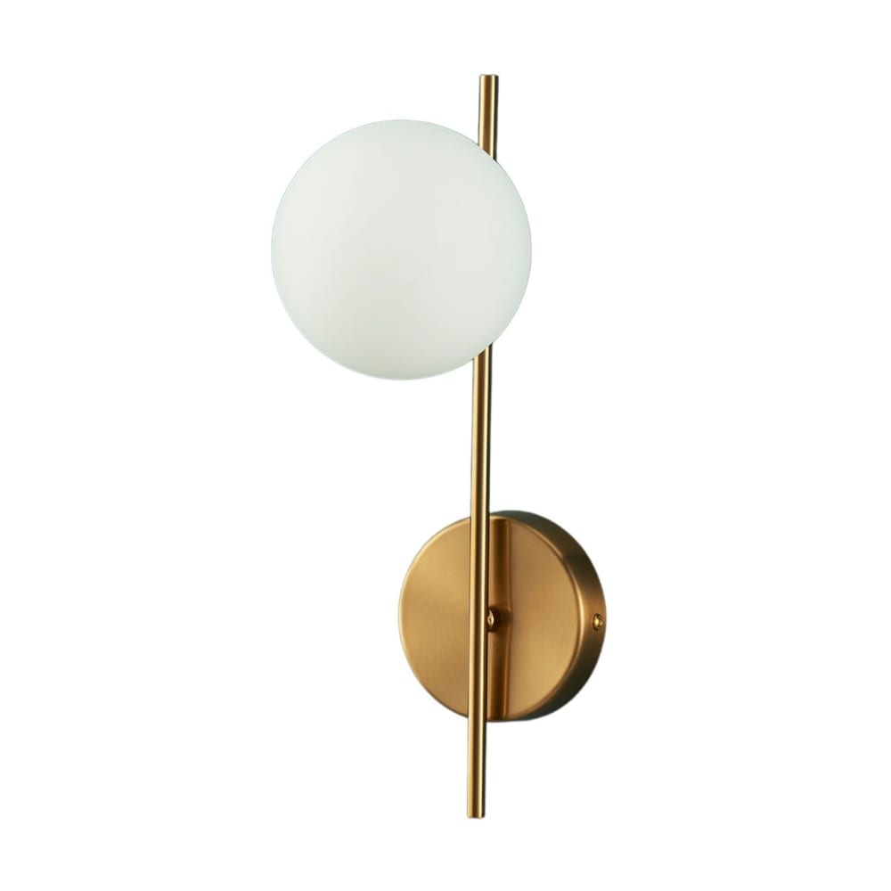 Kosilum Wandleuchte Kugel aus weißem Glas im Vintage-Look -Neira Gold Glas