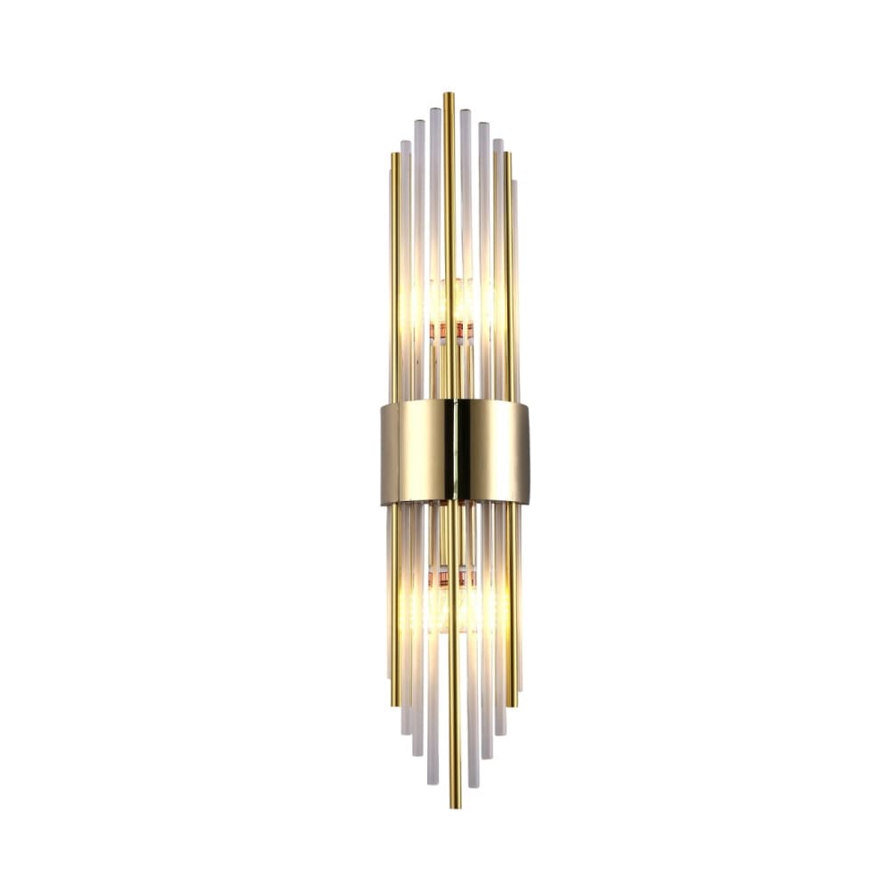 Kosilum Wandleuchte aus Metall und Kristall 60 cm, Gold / Messing Gold Glas
