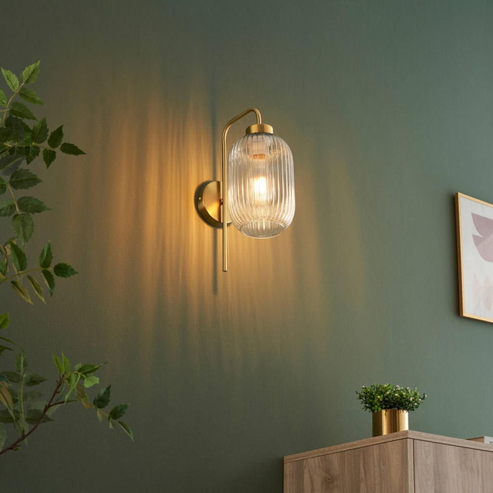 Applique en verre transparent et doré 34.5 cm — vue 3