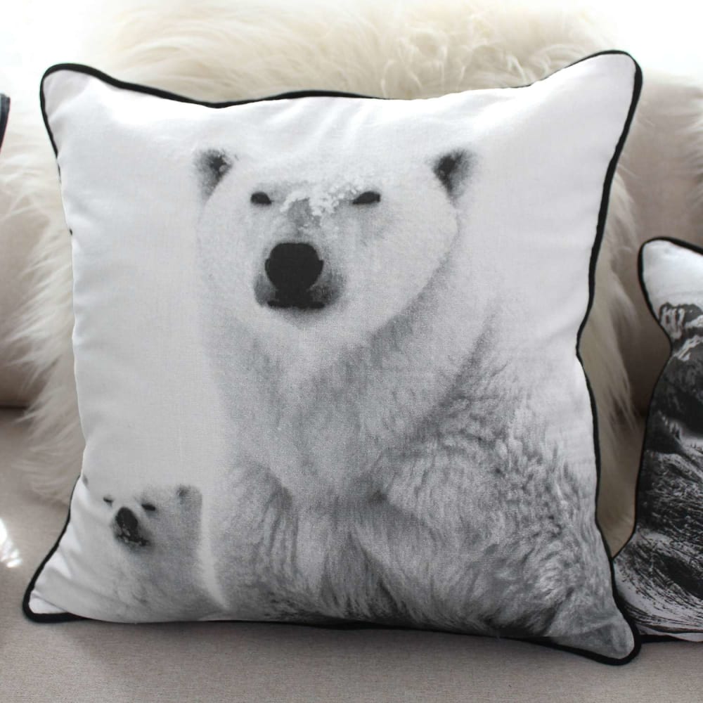 Coussin imprimé ours blanc 40 x 40 cm — vue 3