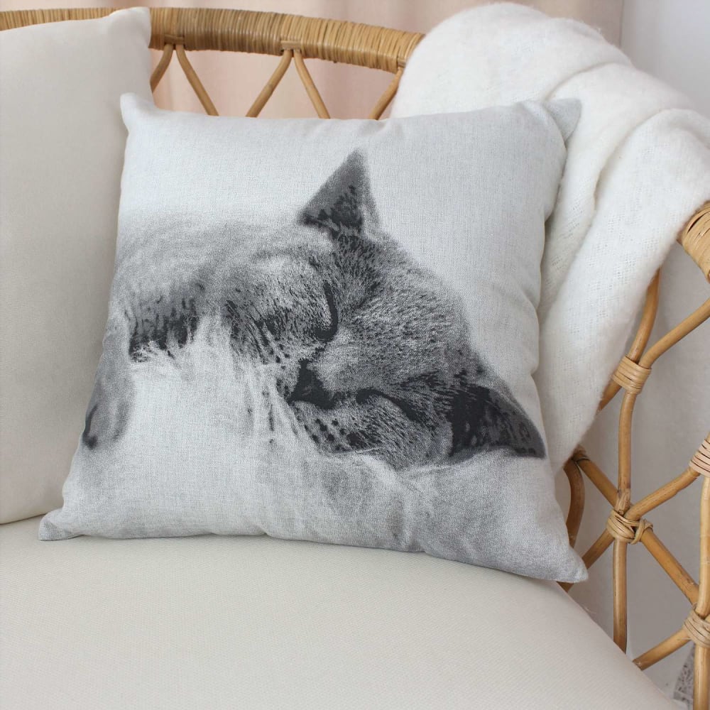 Coussin imprimé chat noir et blanc 30 x 50 cm — vue 3